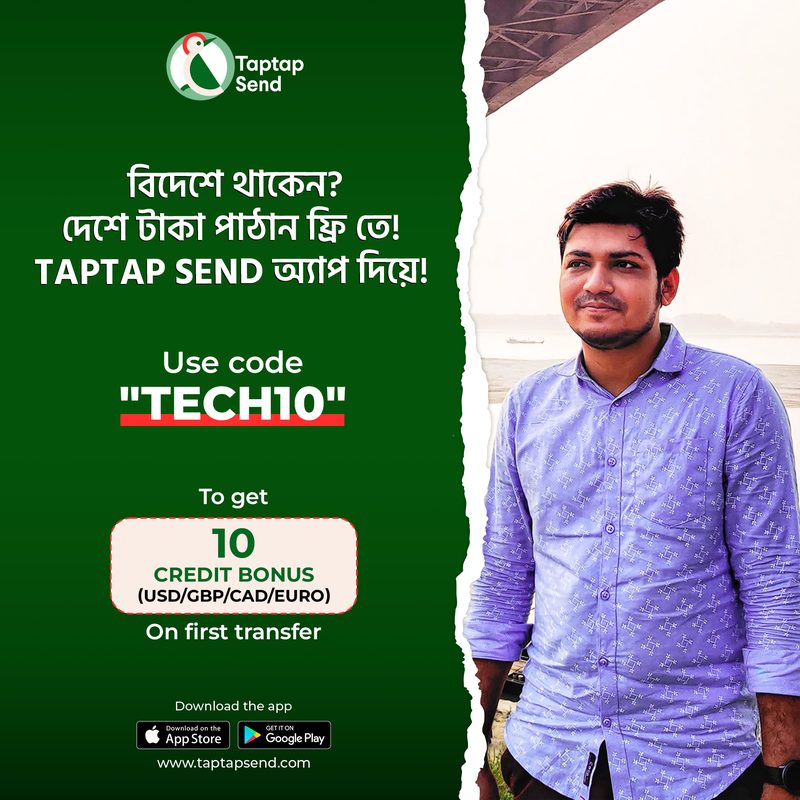 Taptap Send influencer promo code creative